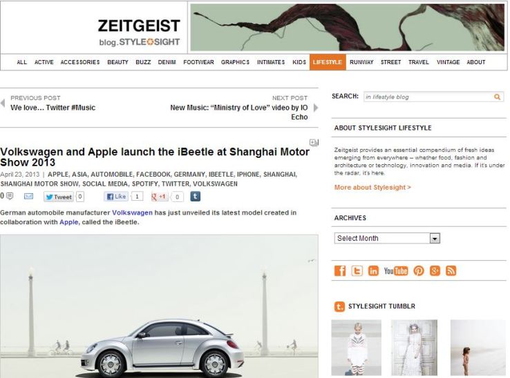 stylesight zeitgeist blog - volkswagen and apple